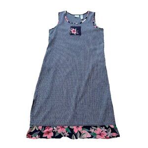 Napa Valley Petites Check Floral Maxi Pocket Dress Petite Womens Large EUC